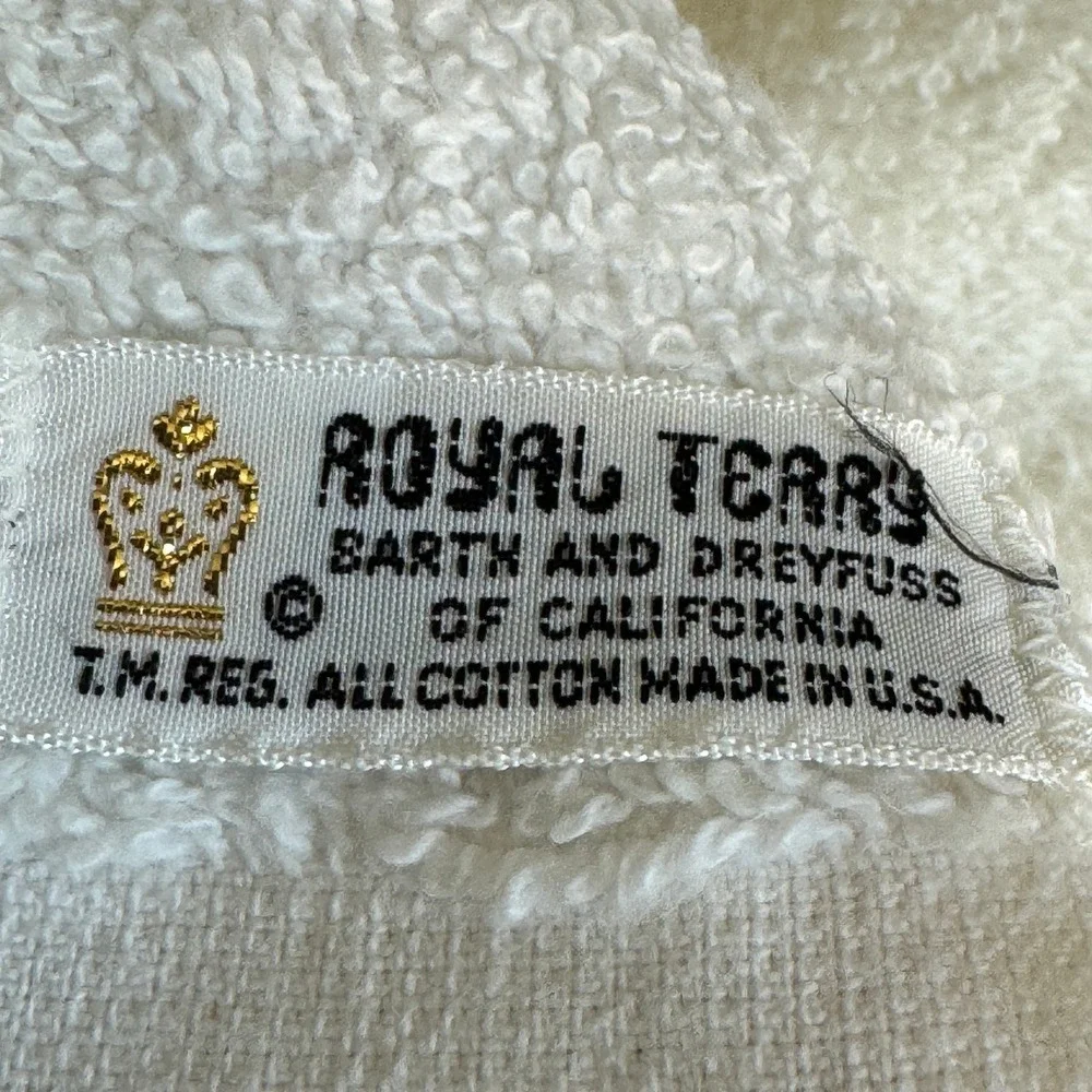 Vintage Royal Terry Barth Dreyfuss California Floral Fringe Bath Towel Cotton